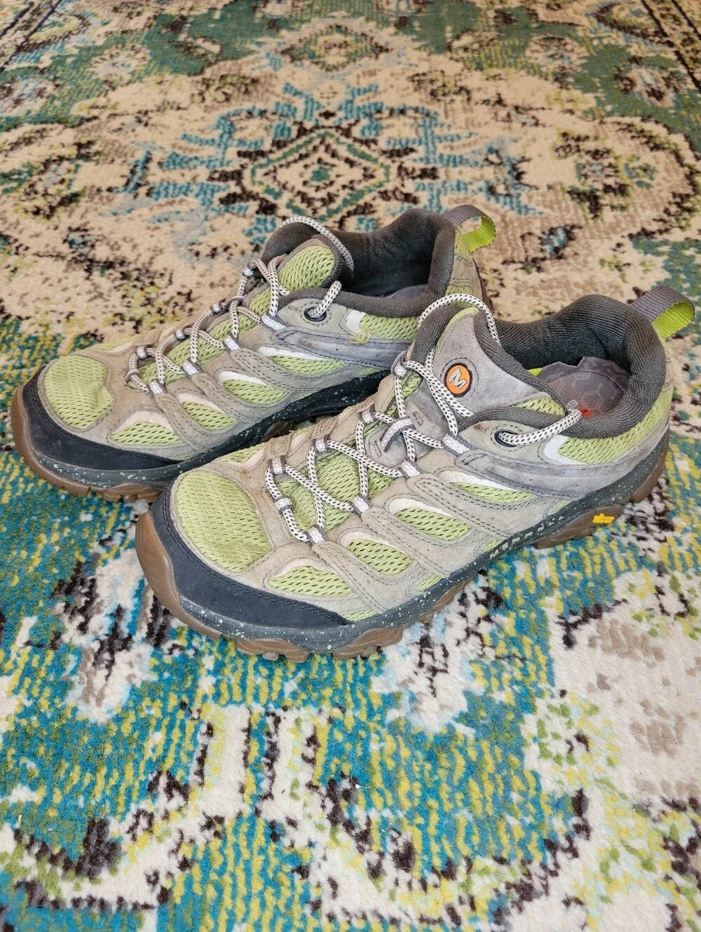 Merrell Moab 3 Vibram Sole Green Breathable Hiking Shoes, Size Mens 9.5